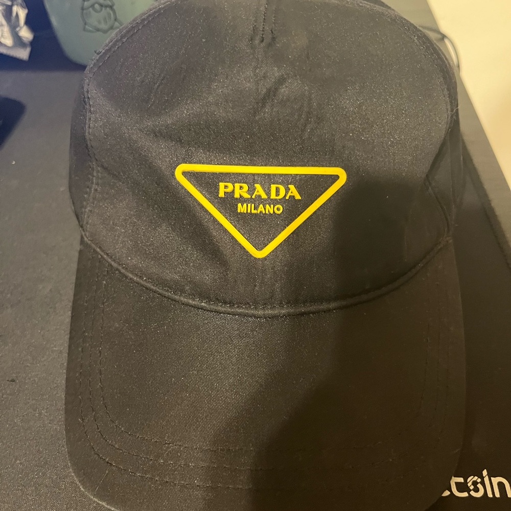 Prada Nylon baseball cap Black Yellow